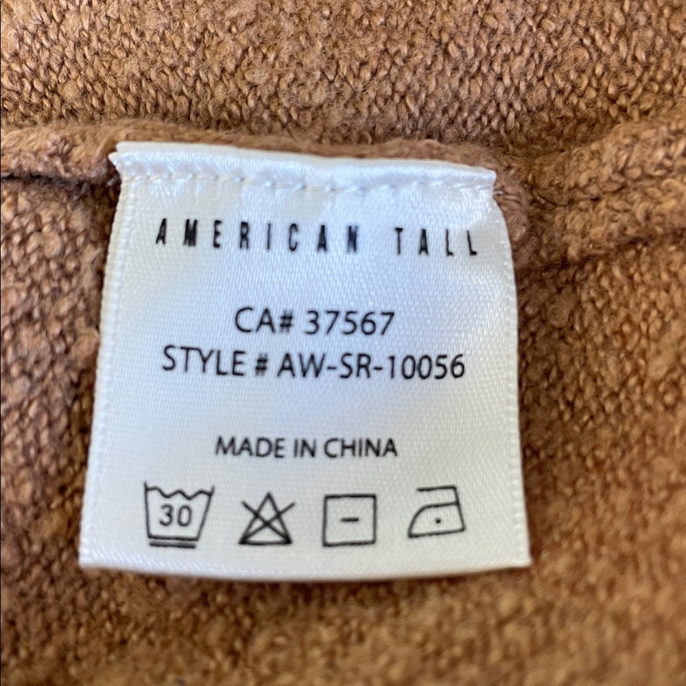 American Tall Rolled Mock Neck Sweater In Carmel - Picture 8 of 9